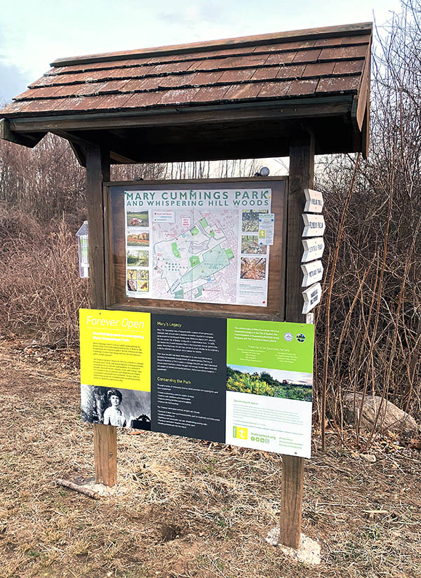 kiosk at Mary Cummings Park